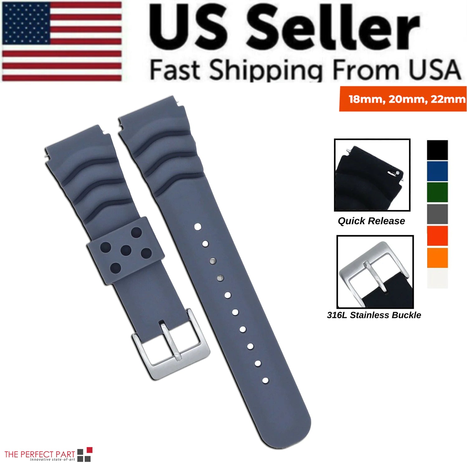 Bracelet Silicone Souple 20mm Pour Montre Connectée - Compatible Galaxy Watch, Garmin, Amazfit - Boucle Rapide