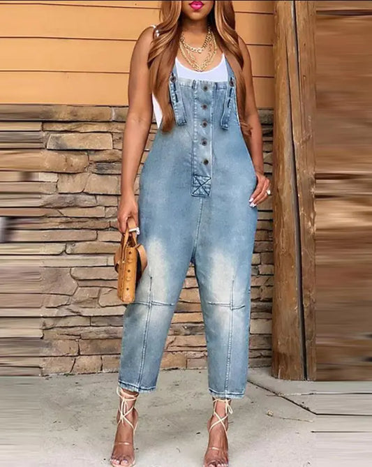 Denim Sleeveless Jumpsuits for Women