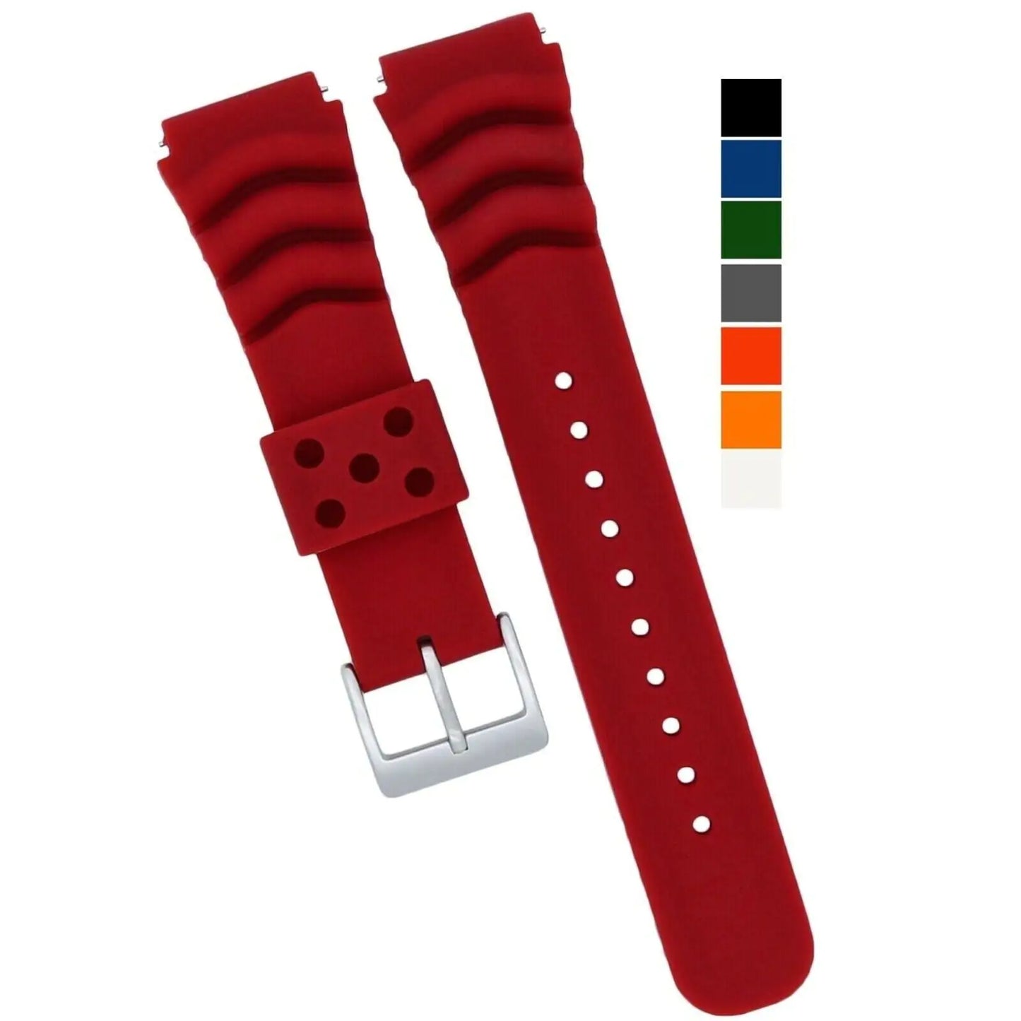 18mm 20mm 22mm Soft Silicone Watch Band Divers Replacement Strap Quick Release