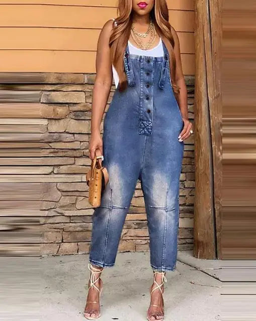 Denim Sleeveless Jumpsuits for Women