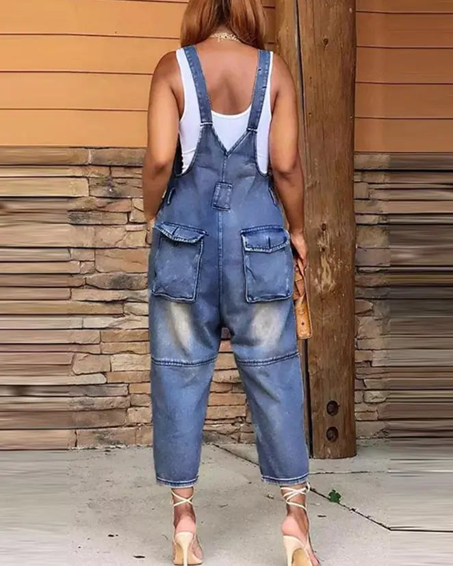 Denim Sleeveless Jumpsuits for Women