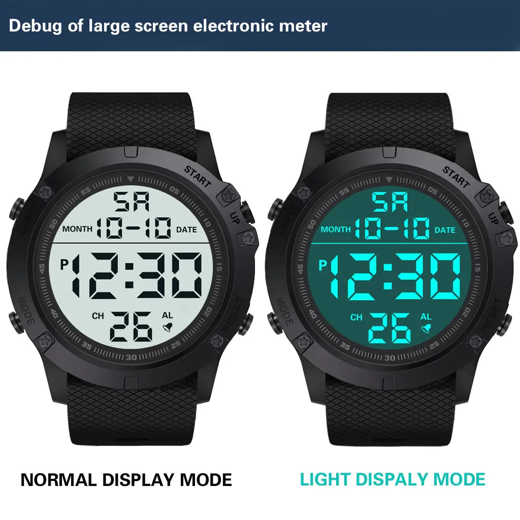 Waterproof Digital Sports Watch Military Tactical LED Backlight Wristwatch Men