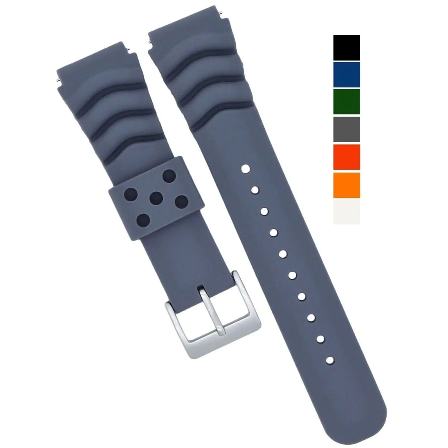 18mm 20mm 22mm Soft Silicone Watch Band Divers Replacement Strap Quick Release