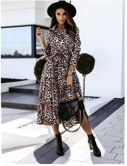 Leopard Maxi Dress Women