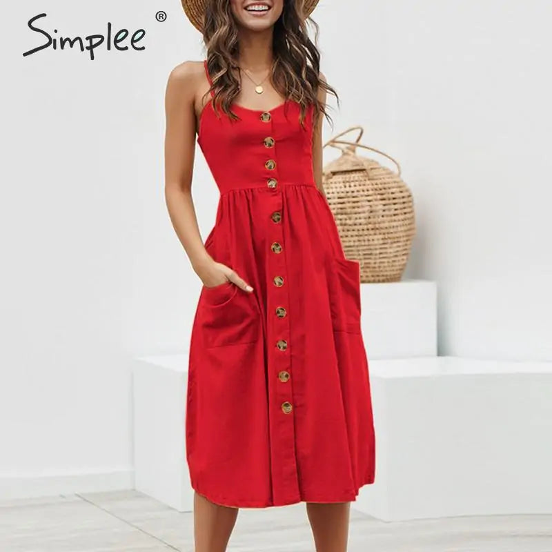 Simply Elegant Women Pocket Dress