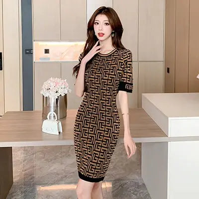 Women Long Dress Short Sleeves