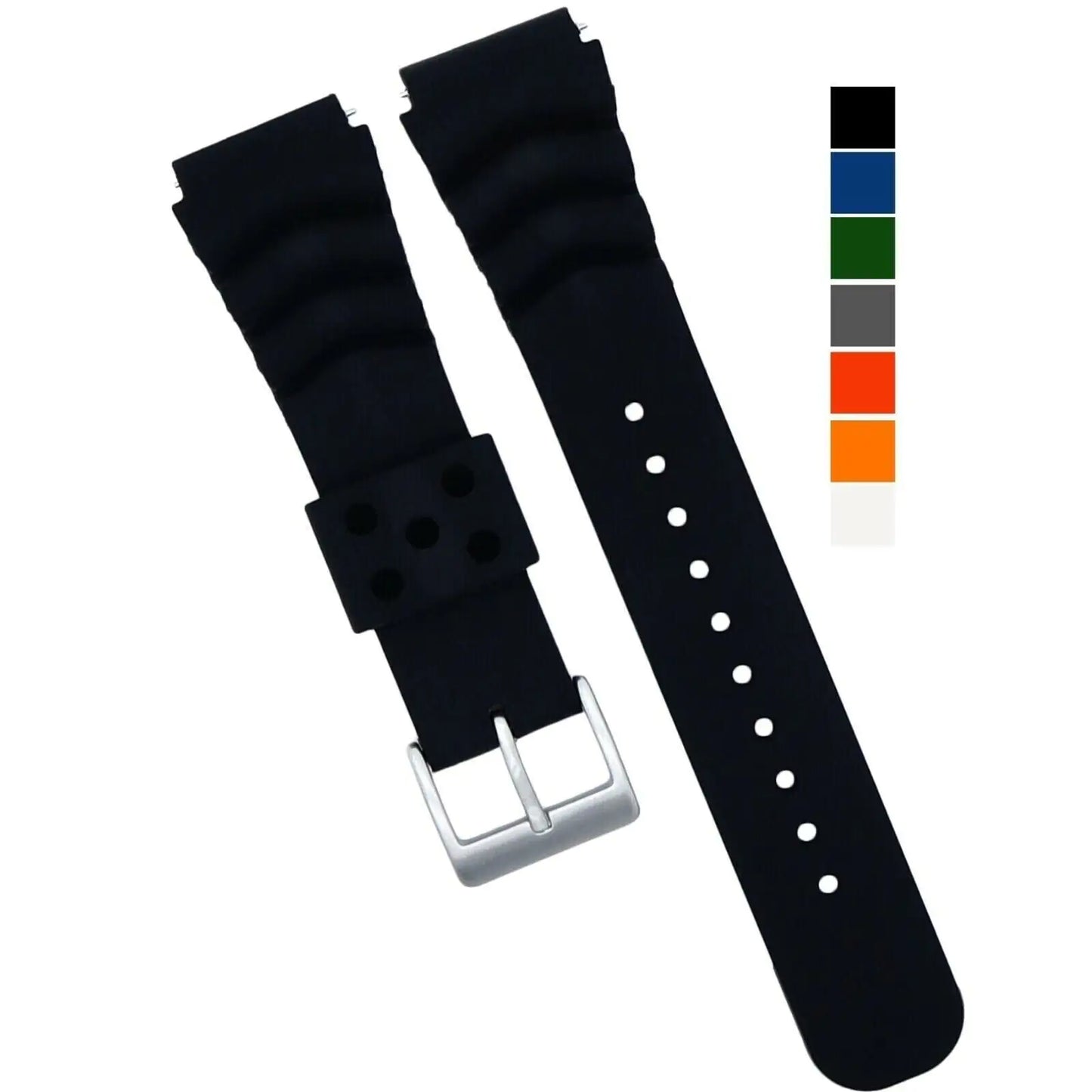 18mm 20mm 22mm Soft Silicone Watch Band Divers Replacement Strap Quick Release