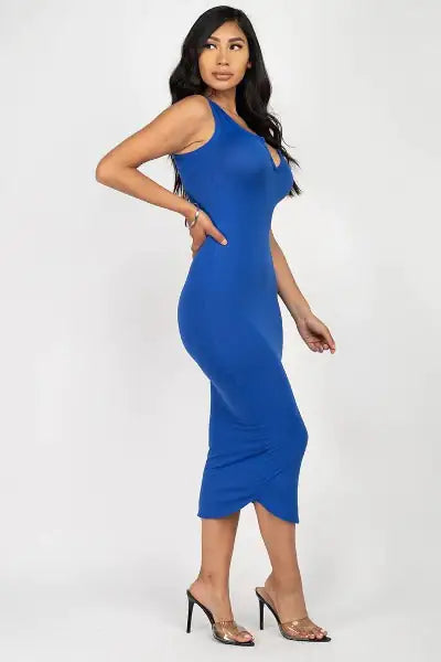 WOMEN SPLIT NECK TANK DRESS